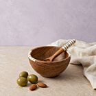 Artisan Olive Wood & Bone Bowl with Spoon Mini