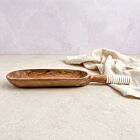 Artisan Olive Wood & Bone Serving Paddle