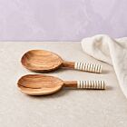 Artisan Olive Wood & Bone Serving Set
