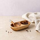 Artisan Olive Wood & Bone Spice Cellar with Spoon Mini