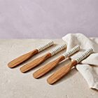 Artisan Olive Wood & Bone Spreader Set/4