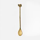 Artisan Polished Gold Palm Tree Cocktail Spoon