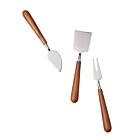 Artisan Teak Stainless Steel 3-Piece Cheese Set