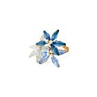 Bodrum Napkin Ring Floral Beaded Burst Blue