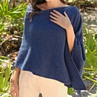 Cashmere Dress Topper Poncho Denim