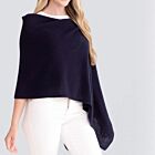 Cashmere Dress Topper Poncho Indigo