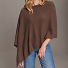 Cashmere Dress Topper Poncho Mocha