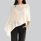 Cashmere Dress Topper Poncho White