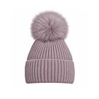 Cashmere Fox Pom Pom Hat Portobello