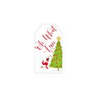 Caspari Gift Tag/4 Twirling Santa