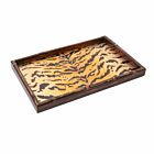 Caspari Lacquer Bamboo Edge Tigre Golden Vanity Tray
