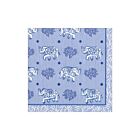 Caspari Paper Cocktail Napkin Pack/20 Batik Elephants Blue
