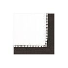 Caspari Paper Cocktail Napkin Pack/20 Linen Border Black