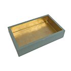 Caspari Paper Guest Towel Napkin Holder Celadon & Gold