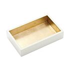 Caspari Paper Guest Towel Napkin Holder Ivory & Gold
