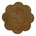 Caspari Rattan Scalloped Placemat Natural
