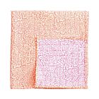 Caspari Reversible Block Print Tablecloth Leaves Fuchsia & Orange