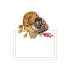 Caspari Place Card Pack/8 Die-Cut Woodland Turkey