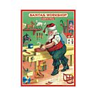 Cavallini Puzzle Greeting Card Holiday Santa's Workshop