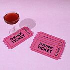  Cocktail Napkin Set/4 Drink Ticket