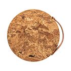 Cork Trivet with Leather Handle Medium