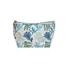 Cotton Cosmetic Bag Small Aqua Coral