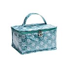 Cotton Cosmetic Vanity Bag Gerbera Aqua