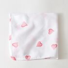 D. Porthault Handkerchief Printed Coeurs Pink