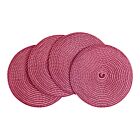 Deborah Rhodes Coaster Linen Braid Cranberry & Fiesta 