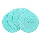 Deborah Rhodes Coaster Linen Braid Ivory & Turquoise