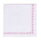 Deborah Rhodes Napkin Embroidered White Heirloom Pink