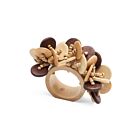Deborah Rhodes Napkin Ring Coin Beads Brown
