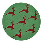 Deborah Rhodes Placemat Painted Reindeer Emerald