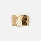 Etched Faceted Gold Brass Napkin Ring