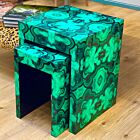 Faux Malachite Nesting Side Table Set