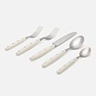Flatware Colored Resin Cream & Stainless Steel 5-Piece Set