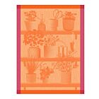 French Tea Towel Herbes Fraiches Orange