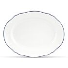 Ginori Corona Oro White & Blue Oval Platter Large