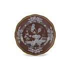 Ginori Oriente Italiano Castagna Gold Rim Bread Plate