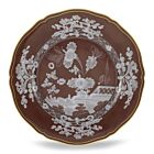   Ginori Oriente Italiano Castagna Gold Rim Charger Plate