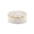 Ginori Oriente Italiano Meringa Gold Rim Round Box
