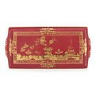 Ginori Oriente Italiano Rubrum Gold Rim Rectangle Tray Large