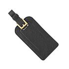 Goatskin Leather Luggage Tag Black