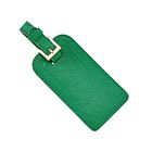 Goatskin Leather Luggage Tag Green