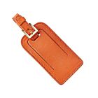 Goatskin Leather Luggage Tag Orange