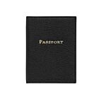 Goatskin Leather Passport Cover Black