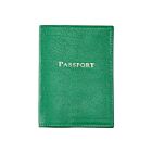 Goatskin Leather Passport Cover Green