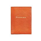 Goatskin Leather Passport Cover Orange
