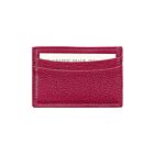 Goatskin Leather Slim Card Case Azalea