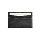 Goatskin Leather Slim Card Case Black